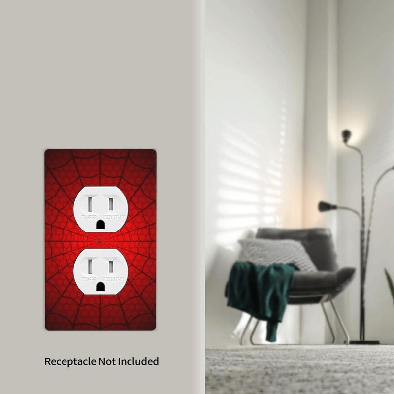 Giinly Spider Web Outlet Covers Decorative Electrical Outlets Duplex Outlet 1-Gang Wall Plate Receptacle Wall Outlet Cover - Image 5